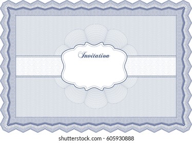 Vector Illustration of Retro invitation in blue color