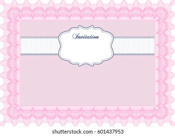 Icono de invitación retro en rosa.
