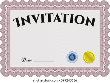 Ilustración vectorial de la invitación Retro. Con un fondo de calidad. Diseño superior. Borde, marco. 
