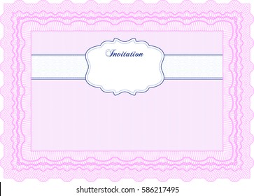 Vector illustration of Retro invitation template icon in Pink