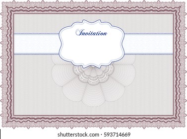 Ilustración vectorial de la plantilla de invitación retro en color marrón
