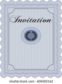 Vector illustration of Retro invitation template. With linear background. Border, frame. Artistry design. 
