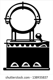 vector illustration retro iron on white background