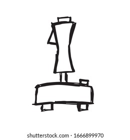 Vector Illustration of Retro Joystick Gaming Icon on Isolated Background. Use This Hand Drawing or Sketch Icon For Graphic Design, Poster, Shirt Design and More.