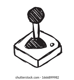Vector Illustration of Retro Joystick Gaming Icon on Isolated Background. Use This Hand Drawing or Sketch Icon For Graphic Design, Poster, Shirt Design and More.