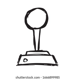 Vector Illustration of Retro Joystick Gaming Icon on Isolated Background. Use This Hand Drawing or Sketch Icon For Graphic Design, Poster, Shirt Design and More.