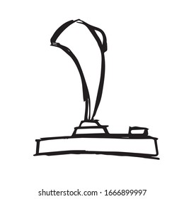 Ilustración vectorial del icono de retro Joystick Gaming en fondo aislado. Utilice este icono de dibujo manual o esbozo para diseño gráfico, póster, diseño de Pantalones y mucho más.