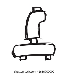 Vector Illustration of Retro Joystick Gaming Icon on Isolated Background. Use This Hand Drawing or Sketch Icon For Graphic Design, Poster, Shirt Design and More.