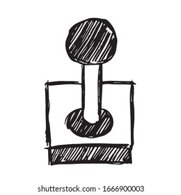 Vector Illustration of Retro Joystick Gaming Icon on Isolated Background. Use This Hand Drawing or Sketch Icon For Graphic Design, Poster, Shirt Design and More.