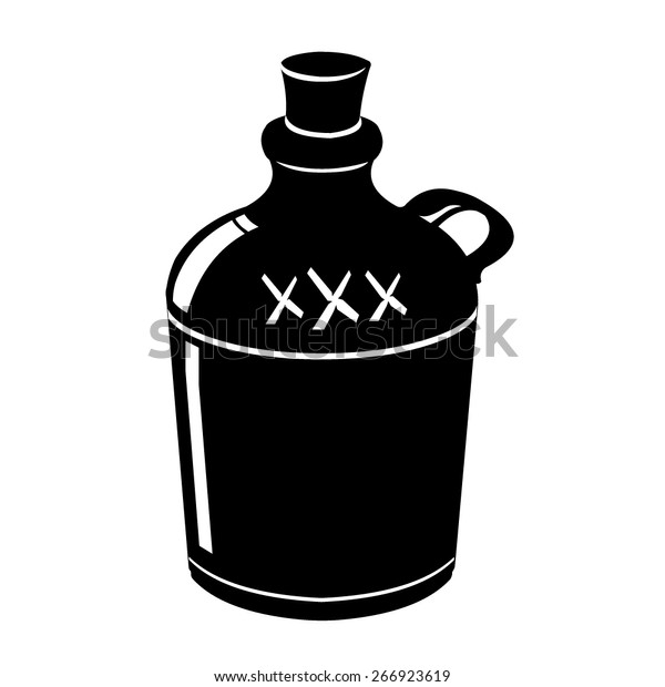 Vector Illustration Retro Jug Moonshine Alcohol Stock Vector (Royalty ...