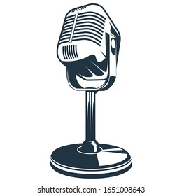 Vector Illustration of Retro Microphone