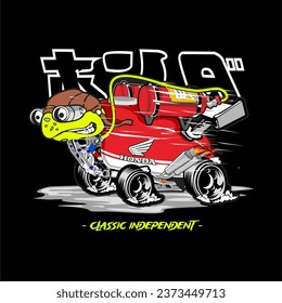 VECTOR ILLUSTRATION RETRO MOTORCYCLE. CLASSIC MOTOBIKE. CB