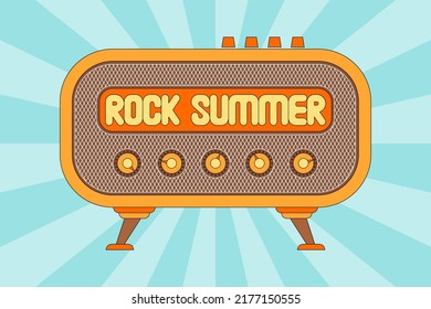 Vector illustration of a retro music radio or amplifier