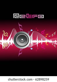 vector illustration of retro musical background