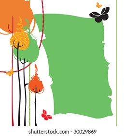 Vector Illustration of retro nature design greeting card with copy space for your text