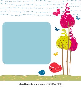 Vector Illustration of retro nature design greeting cards with copy space for your text