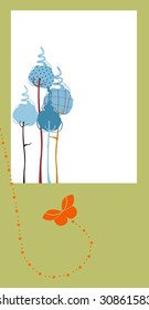 Vector Illustration of retro nature design greeting card with copy space for your text