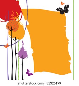 Vector Illustration of retro nature design greeting card with copy space for your text