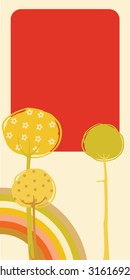 Vector Illustration of retro nature design greeting card with copy space for your text