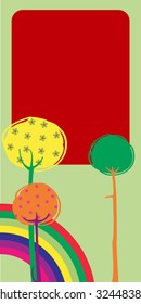 Vector Illustration of retro nature design greeting card with copy space for your text