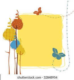 Vector Illustration of retro nature design greeting card with copy space for your text