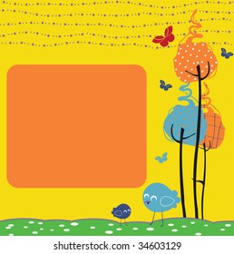 Vector Illustration of retro nature design greeting cards with copy space for your text