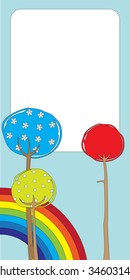 Vector Illustration of retro nature design greeting card with copy space for your text