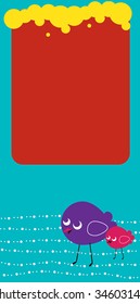 Vector Illustration of retro nature design greeting card with copy space for your text