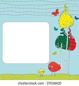 Vector Illustration of retro nature design greeting cards with copy space for your text