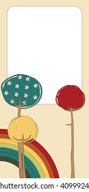 Vector Illustration of retro nature design greeting card with copy space for your text