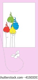 Vector Illustration of retro nature design greeting card with copy space for your text