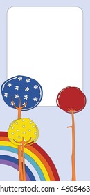 Vector Illustration of retro nature design greeting card with copy space for your text
