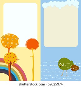 Vector Illustration of retro nature design greeting card with copy space for your text