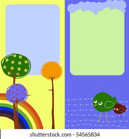 Vector Illustration of retro nature design greeting card with copy space for your text