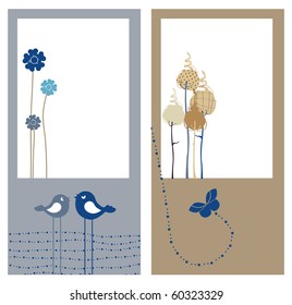 Vector Illustration of retro nature design greeting cards with copy space for your text