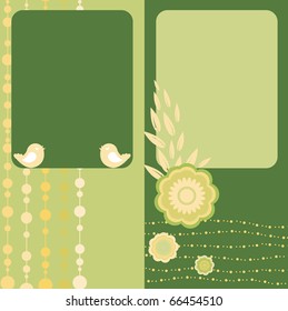 Vector Illustration of retro nature design greeting card with copy space for your text