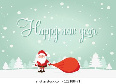  Vector illustration for retro new year card.