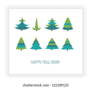  Vector illustration for retro new year card.
