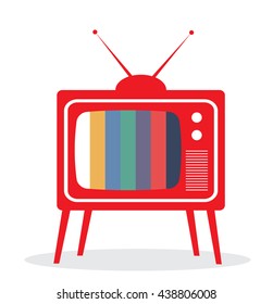 vector illustration of a retro old TV