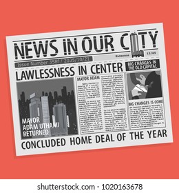 Vector Illustration The Retro Paper Newspaper Concept
