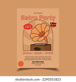 Vector Illustration of Retro Party Flyer Poster