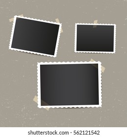 Vector illustration of retro photo frames.Old vintage photo frames.