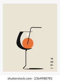 Vector illustration. Retro poster. Cocktail party. Concept poster. Design for postcard, poster, packaging.