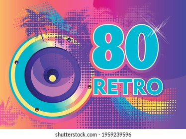 Vector illustration retro poster of a music party show 80 years