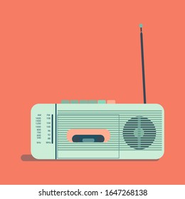 Vector illustration: retro radio. Illustration for international radio day