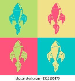 Vector Illustration of Retro Rocket Science. A Cute Graphic Design Pattern for Template, Shirt, Layout, Products, Background and More. 