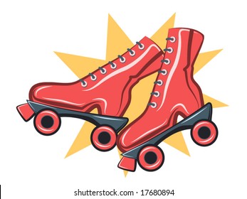 vector illustration of retro roller skates