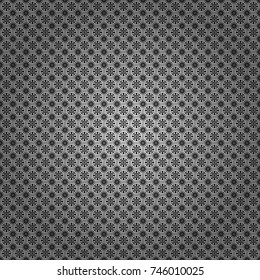 Vector illustration. Retro seamless wallpaper pattern. Vintage gray, black and white backgrounds with geometric and simple floral elements.