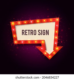 Vector Illustration Retro Sign With Arrow