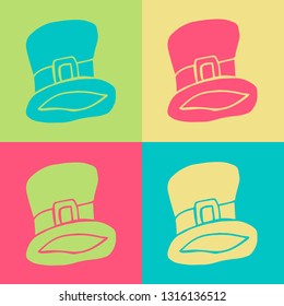 Vector Illustration of Retro St. Patrick's Hat. A Cute Graphic Design Pattern for Template, Shirt, Layout, Products, Background and More. 